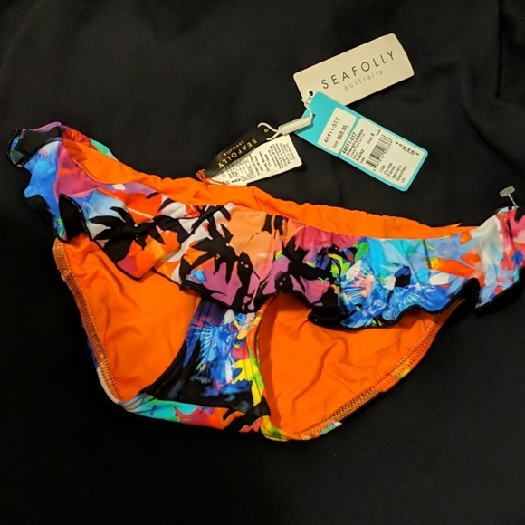 Seafolly Shangri La swim bottoms hipster frill - Picture 3 of 4